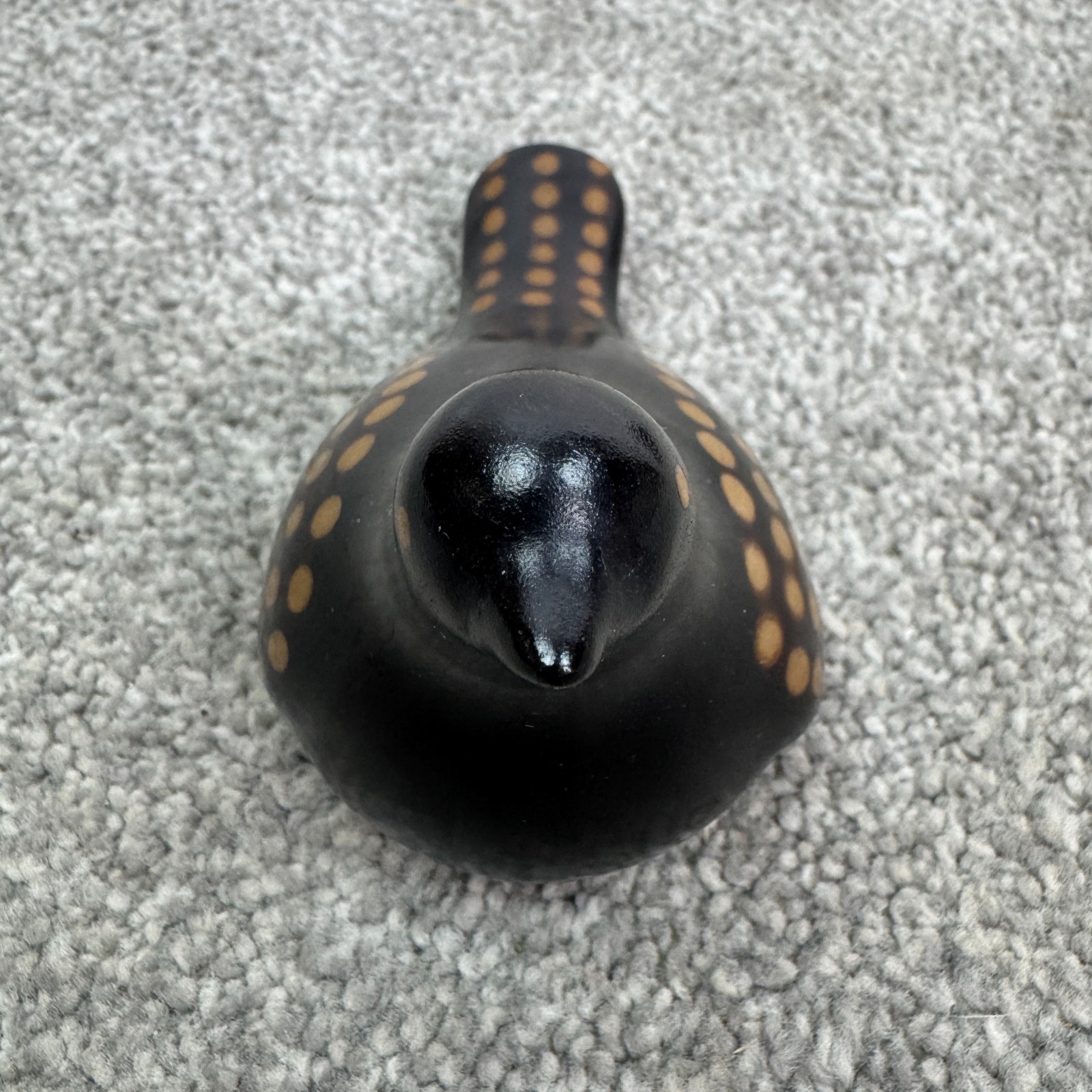 Set Of 2 Vtg Peruvian Handcrafted Chulucanas Birds Dots & Swirl Art Pottery MCM