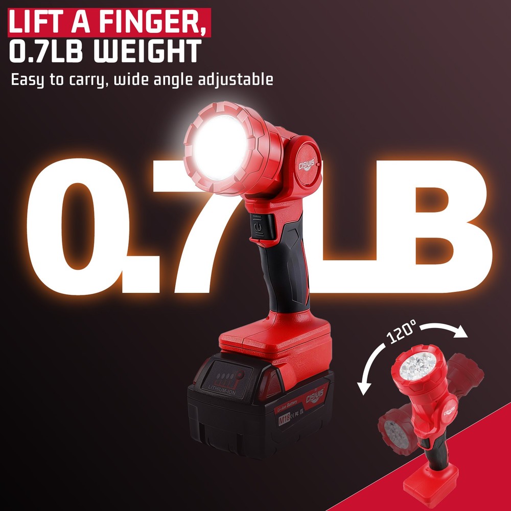 2PACK For Milwaukee M18 Battery Cordless LED Pivoting Work Light Flashlight TOOL