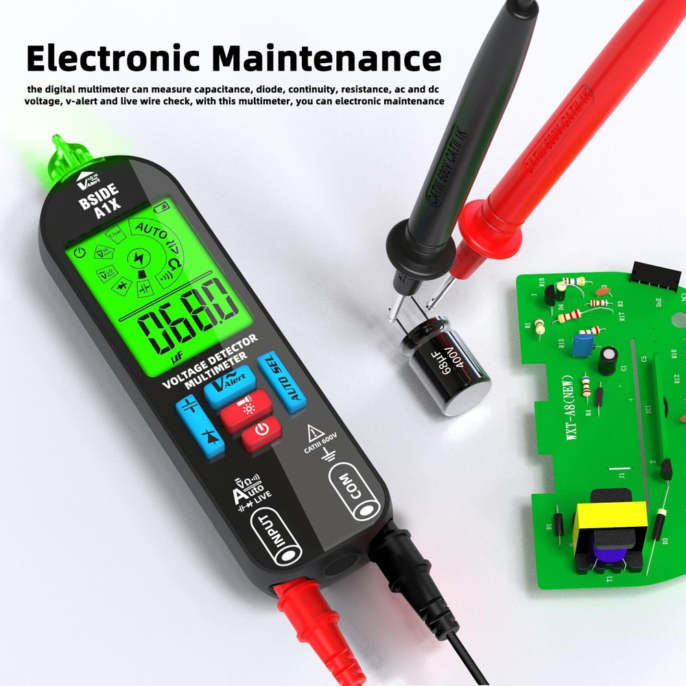 BSIDE Digital Multimeter Tester Rechargeable Electrical A1X with Bag