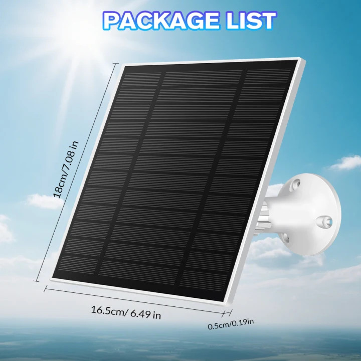 Solar Panel for Security Camera, 2 Pack 5W Solar Charger with Micro USB & USB-C