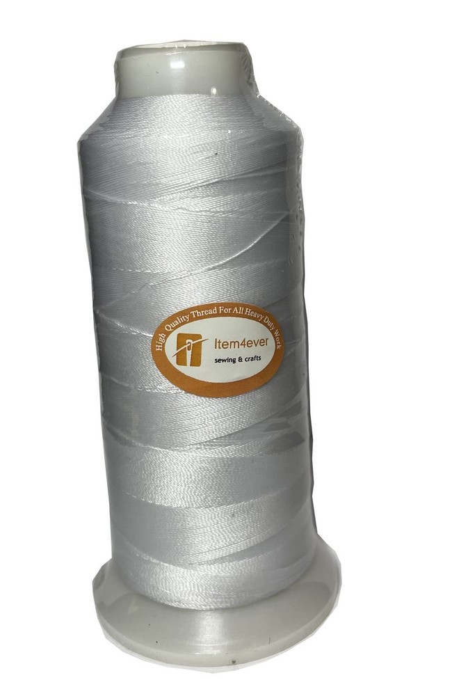 UV Resistant Polyester Thread for Outdoor Leather Upholstered (Large, White)
