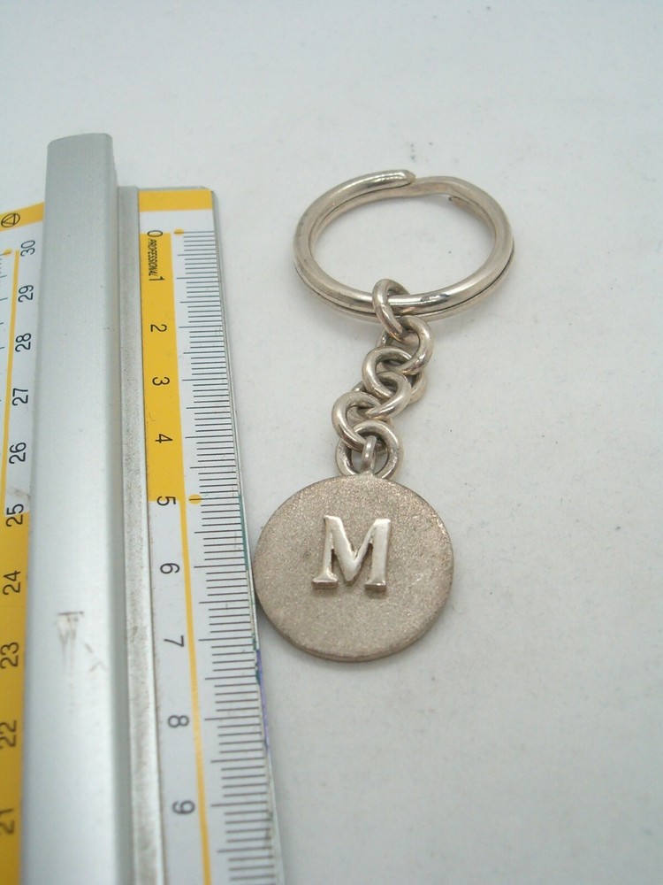 Letter Keychain - M - 925 Silver - Initial - Alphabet - Breeze -