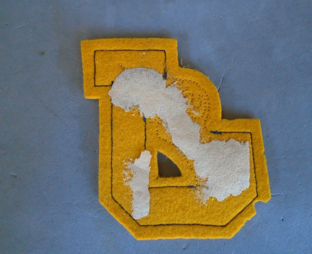 vintage track letter patch