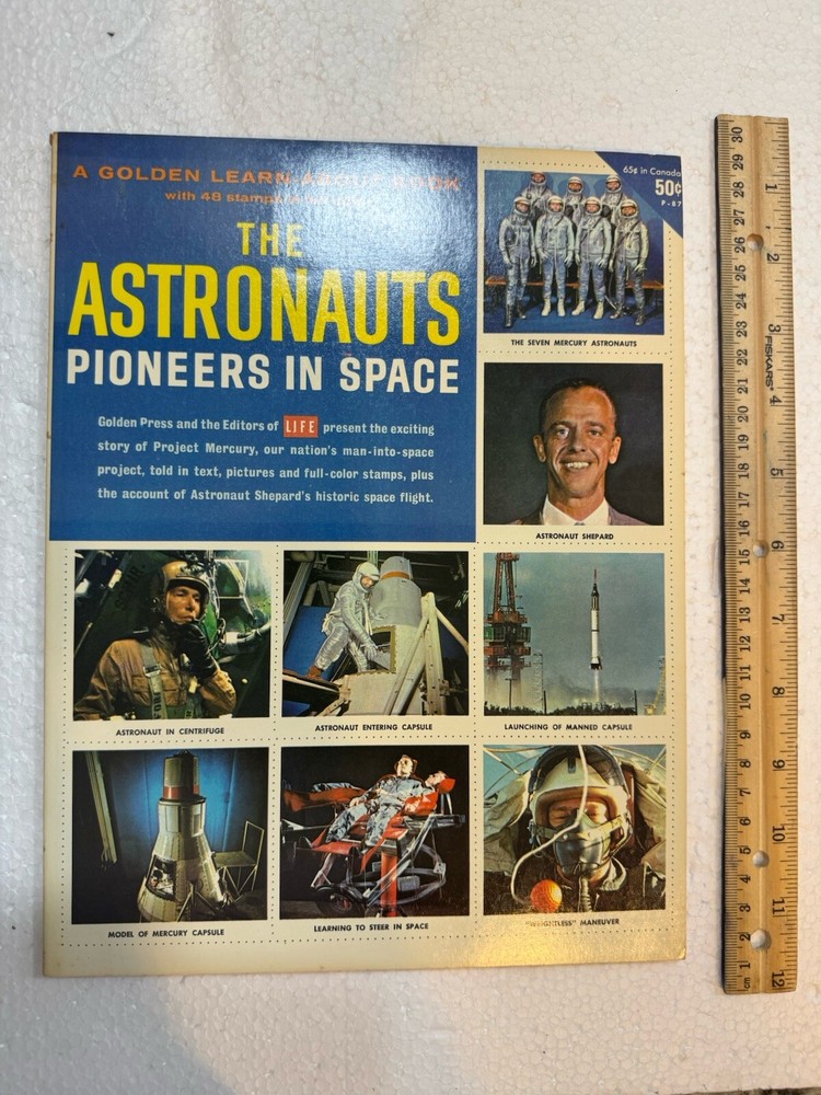 Vintage 1961  The Astronauts Pioneers Of Space Sticker Book - Golden Press