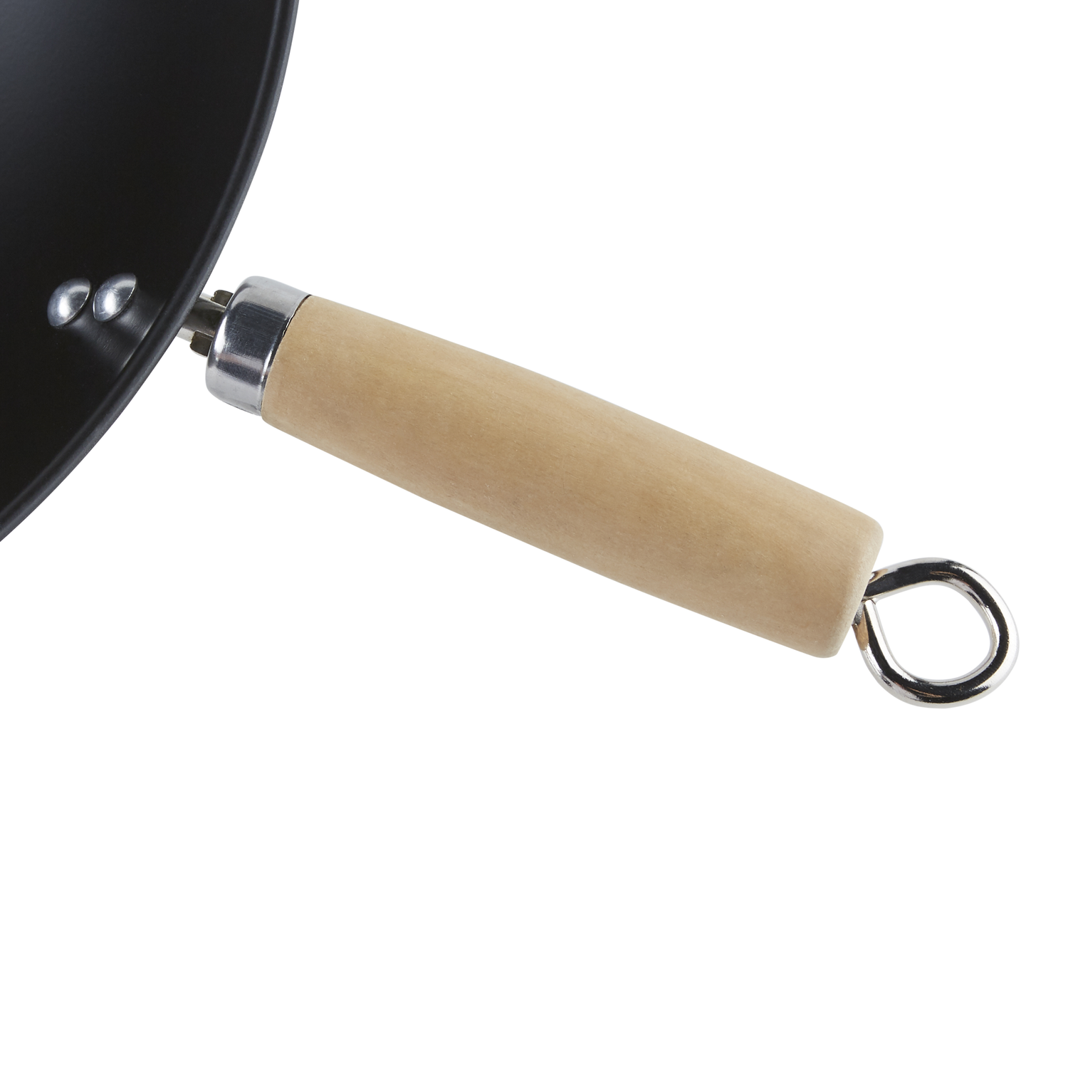 Wok Frying Pan 13.75" Non-Stick Chinese Cast Cooking Fry Stir Sear Carbon Steel