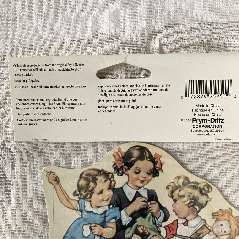 Dritz Keepsake Needle Cards NIP with Hand Needles and Threader