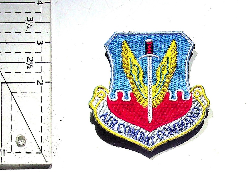 USAF Air Combat Command Military Patch Hook and loop Backing 3" Embroidered