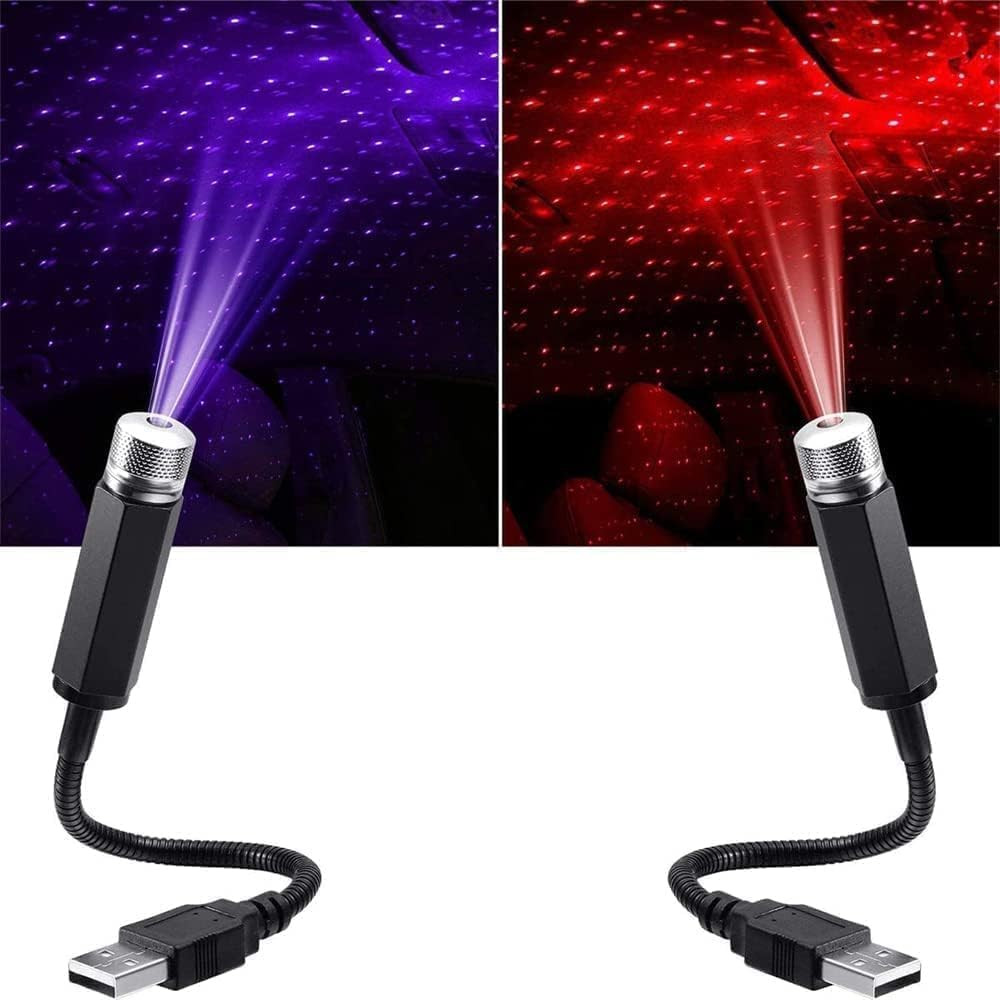 Mini Led Star Projector Night Light, Violet Blue Interior Car Lights, Adjustable
