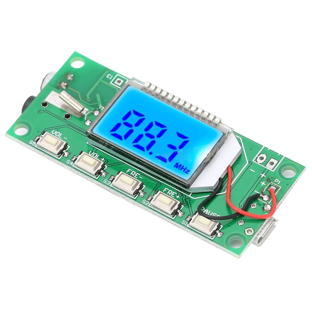 1PC FM Radio Transmitter Module W/LCD Display 3-5V Serial AT Command Support