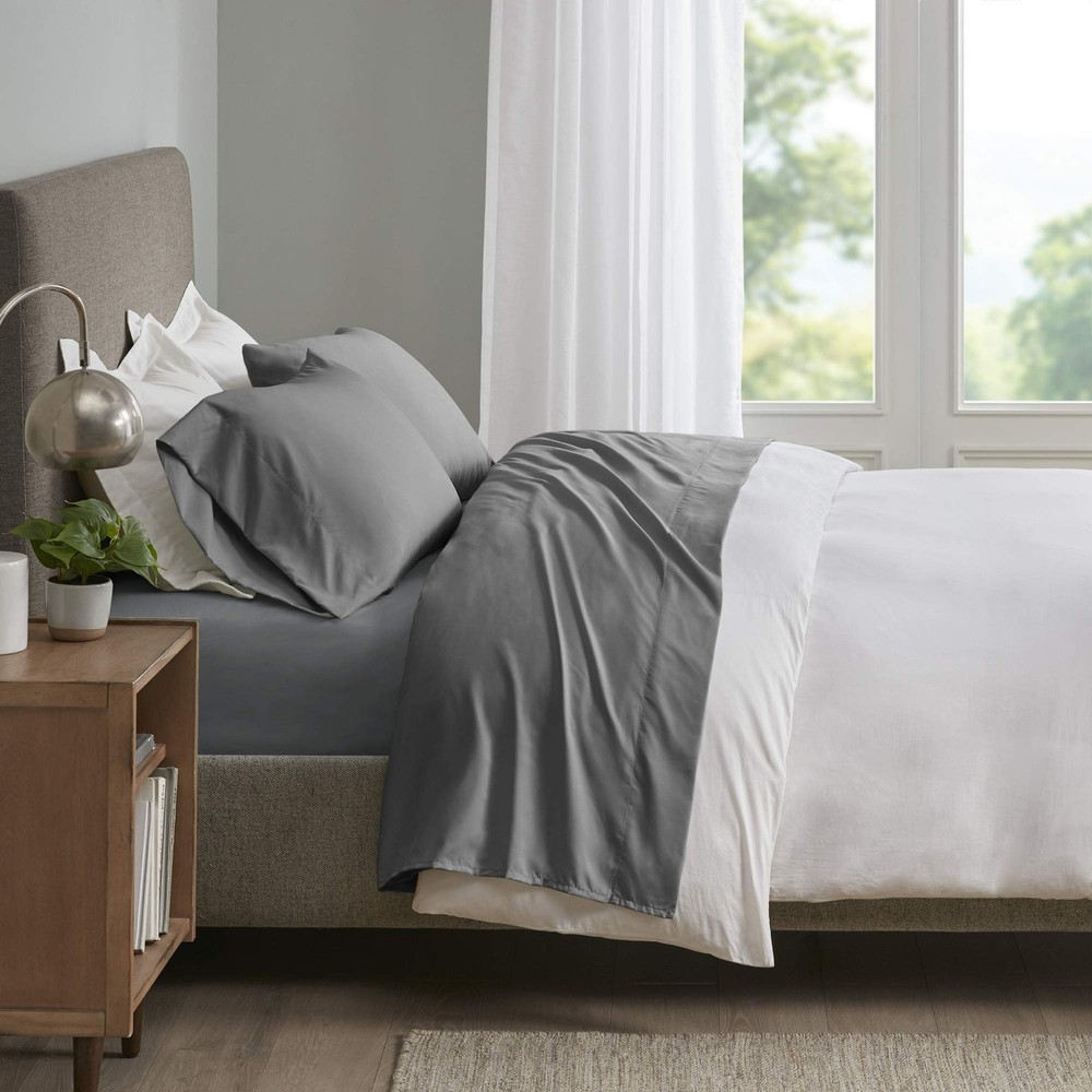 Smart Cool Microfiber Moisture-Wicking Breathable 4 Piece Cooling Sheet Set, ...