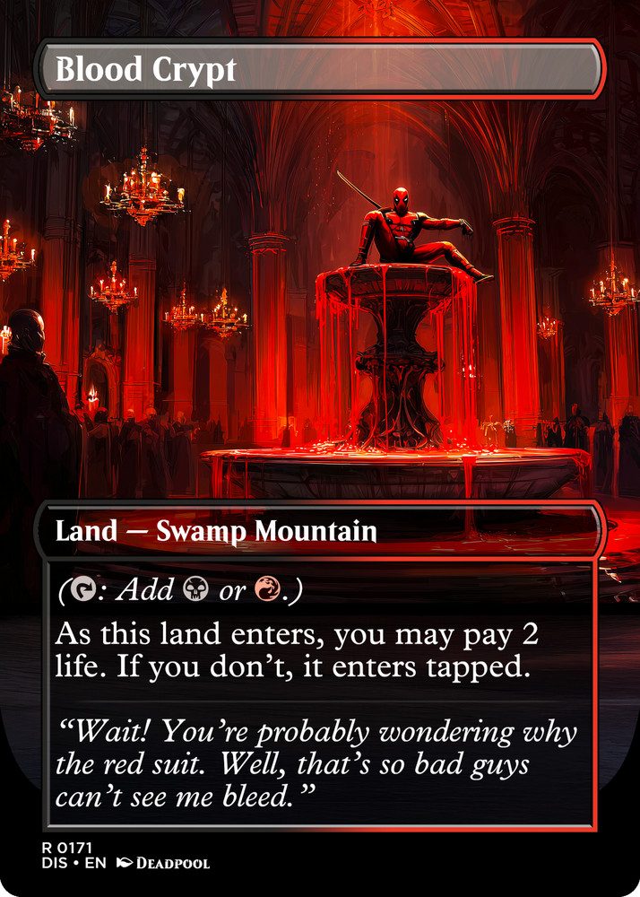 Blood Crypt Deadpool Foil Sticker | MTG Marvel Commander