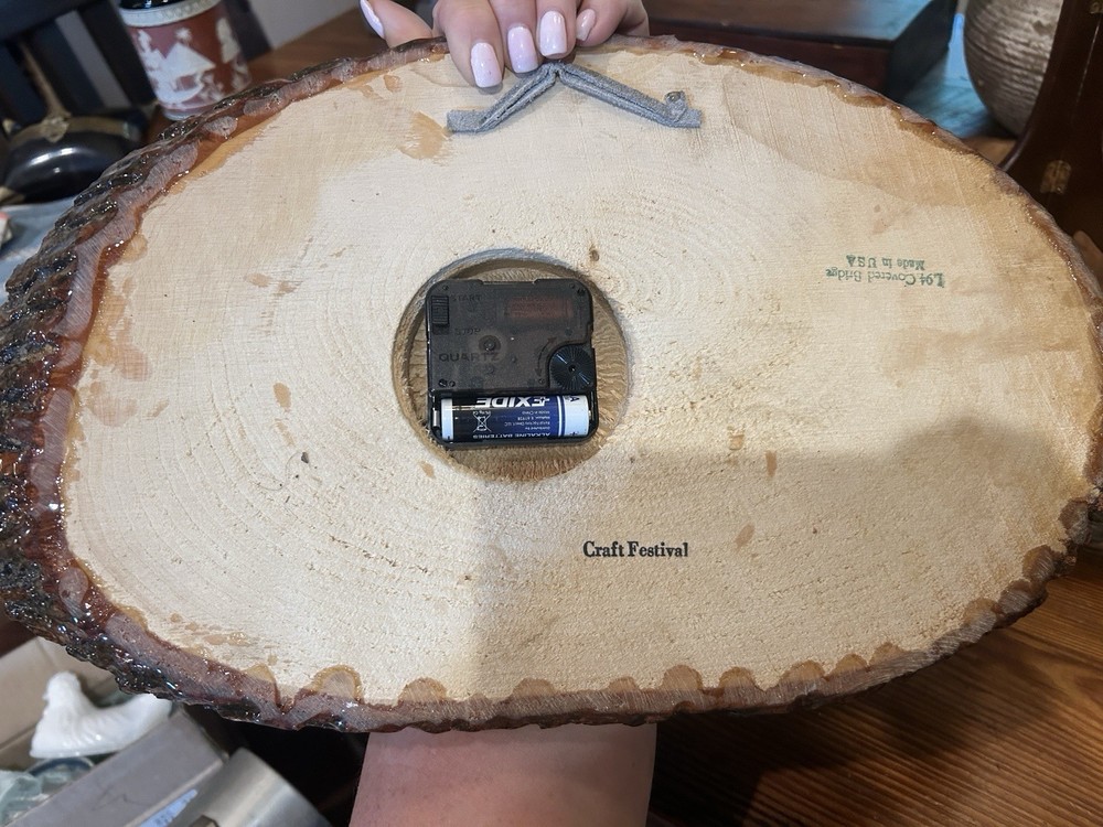 1980’s Live Edge Covered Bridge Wall Clock Works