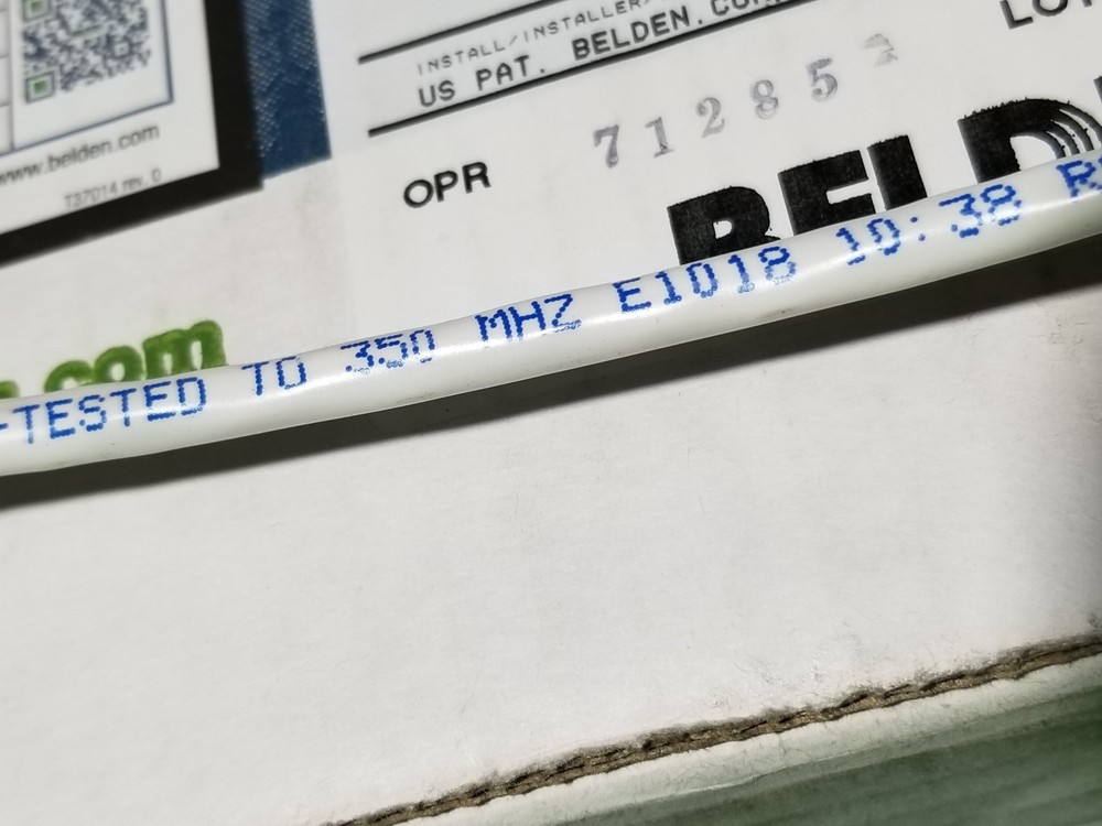 Belden 1700A 24/4P CAT5e UTP Bonded Pair DataTwist Network Cable CMR White/100ft