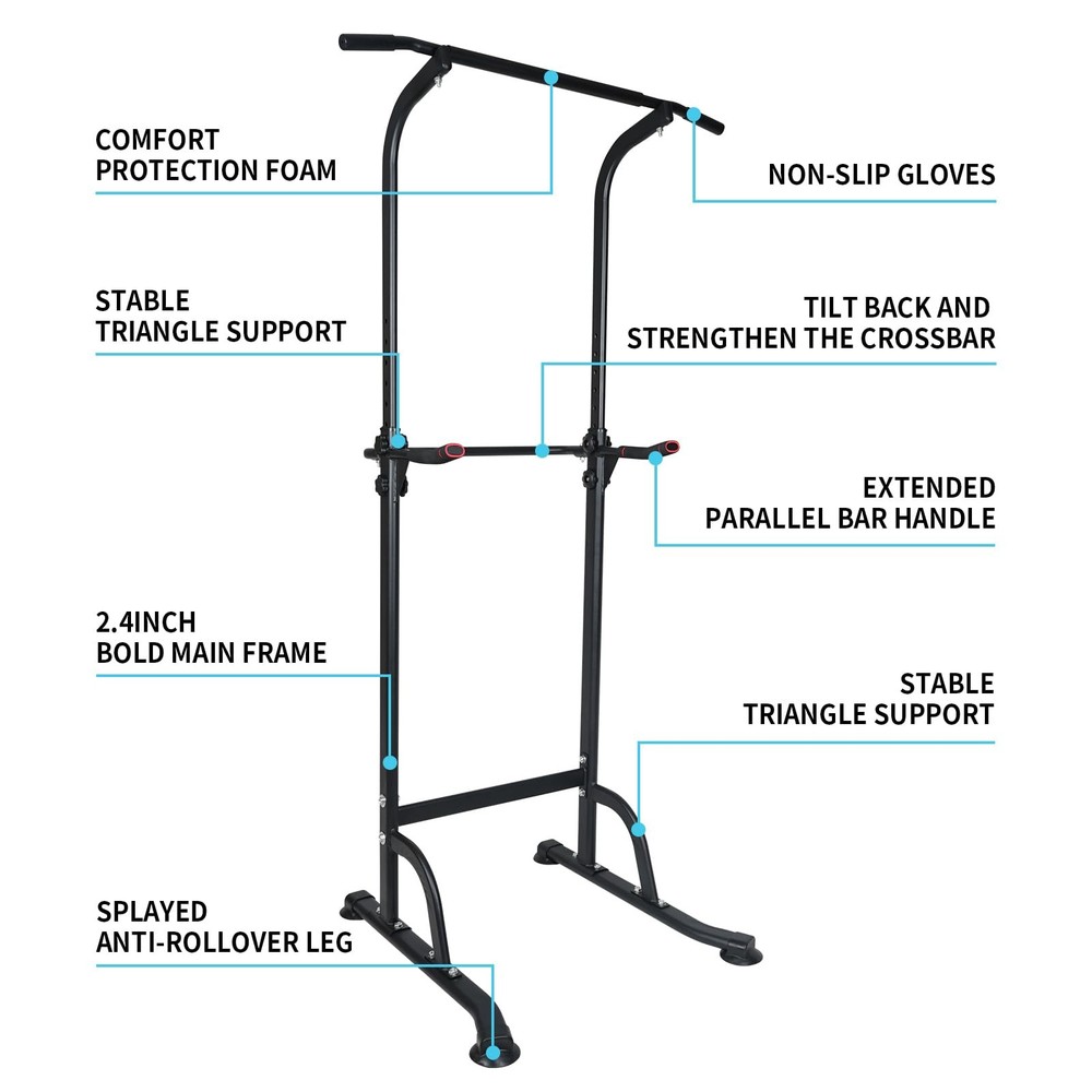 LSKSSNG Power Tower Dip Station Pull Up Bar Exercise Tower, Adjustable Height...