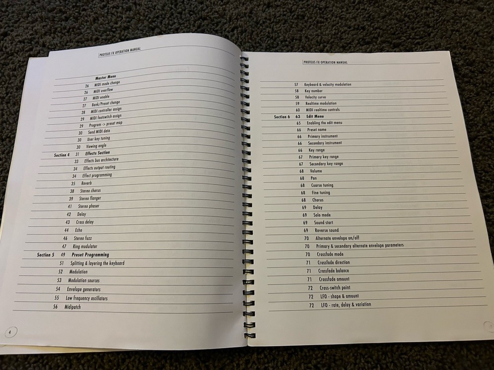 E-mu Proteus FX Operation Manual User Guide Book