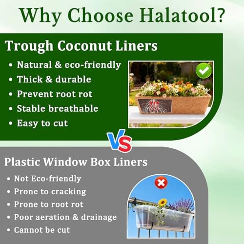 Pack4 Inch Window Box Liners, Pre-Formed Coco Fiber Replacement Liner, 24 in 2