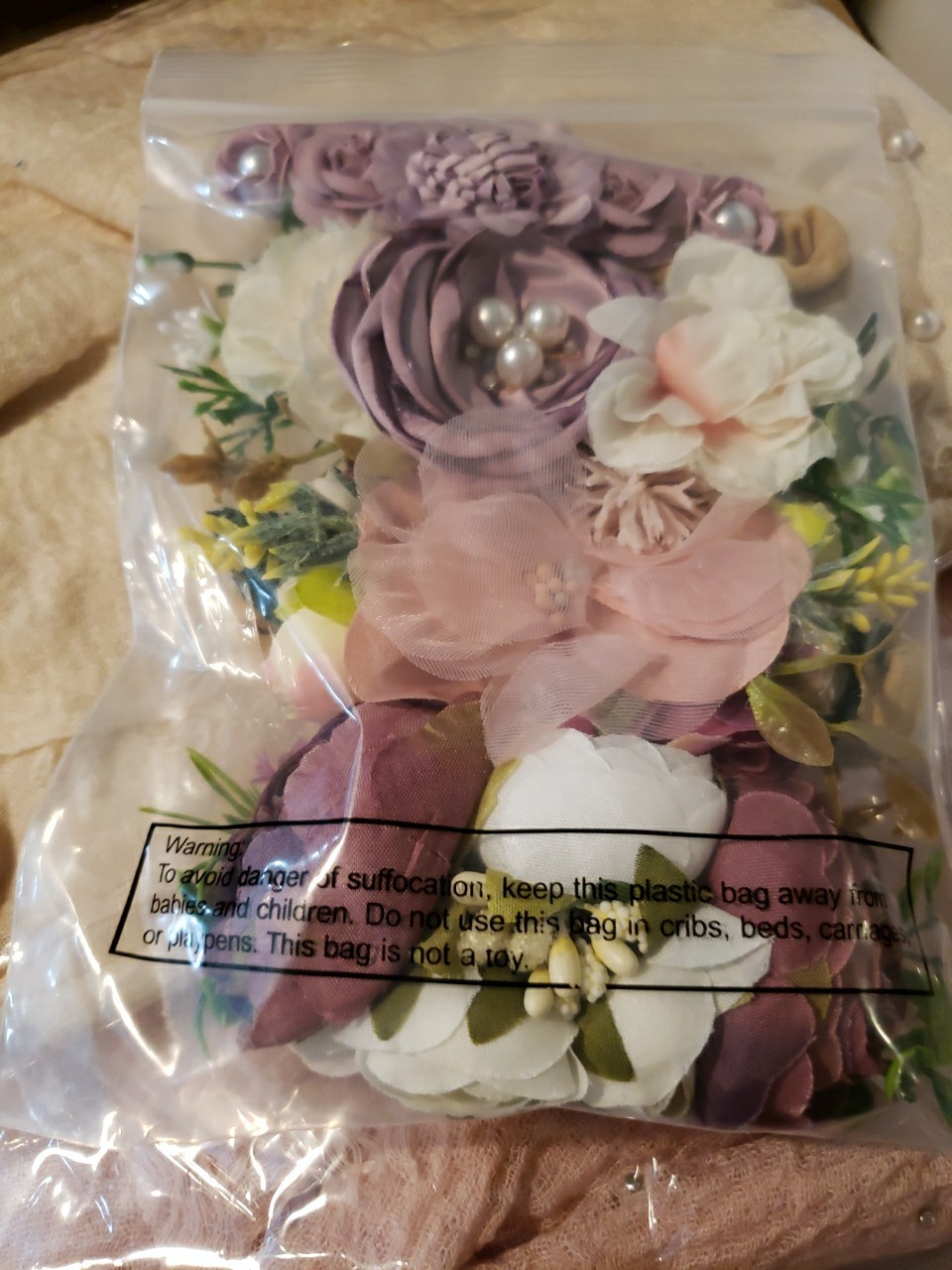 Baby Photo Shoot Props Beautiful Fabric Flower Headbands Pink Cream Lavender 7pc