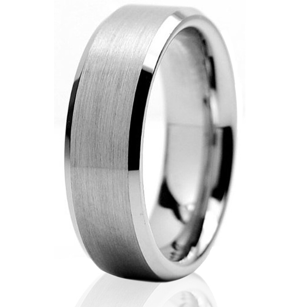 🔥 Tungsten Carbide Wedding Band Ring Brushed Silver Mens Jewelry Size 6-15