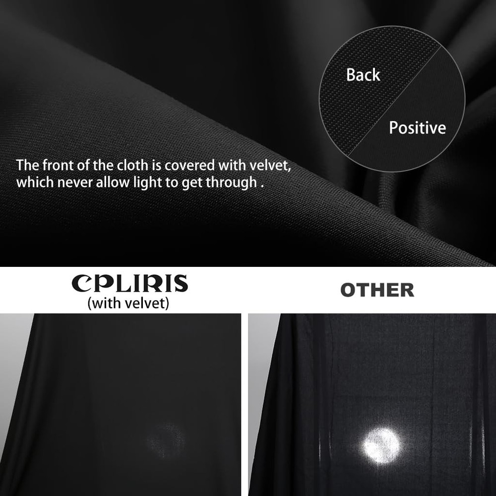 5x7ft Black Backdrop Background for Photography, High Density Polyester Fabri...