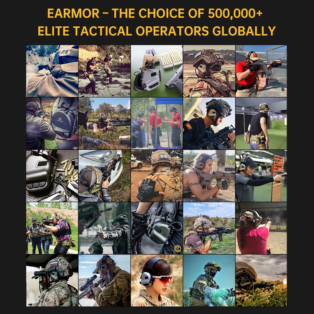 EAMOR M32X Plus Tactical Headset With Helmet ARC Adapters and Microphone