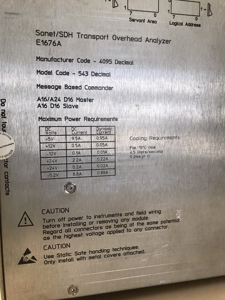 HP E1676B Sonet/SDH Transport Overhead Analyzer VXI Module E1676A/B