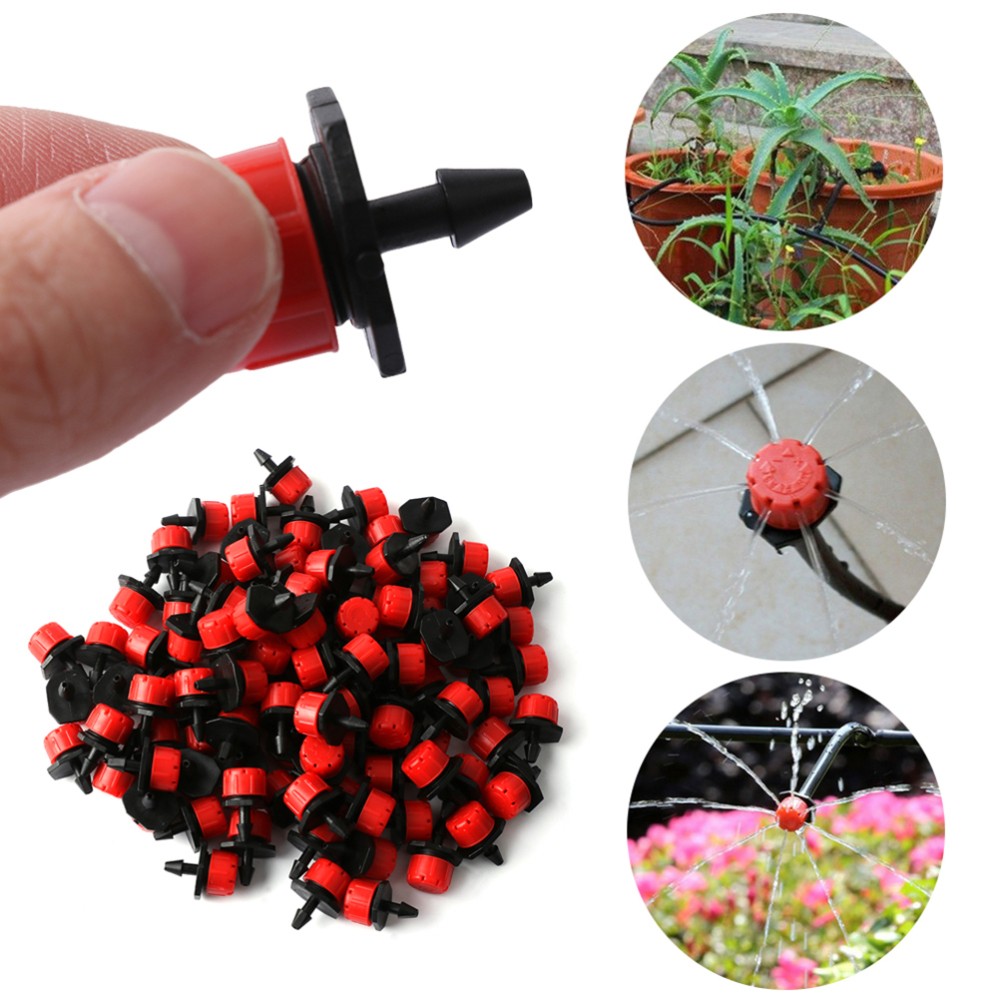 50 Pcs Adjustable Drip Irrigation Emitters Micro Dropper Dripper Stake