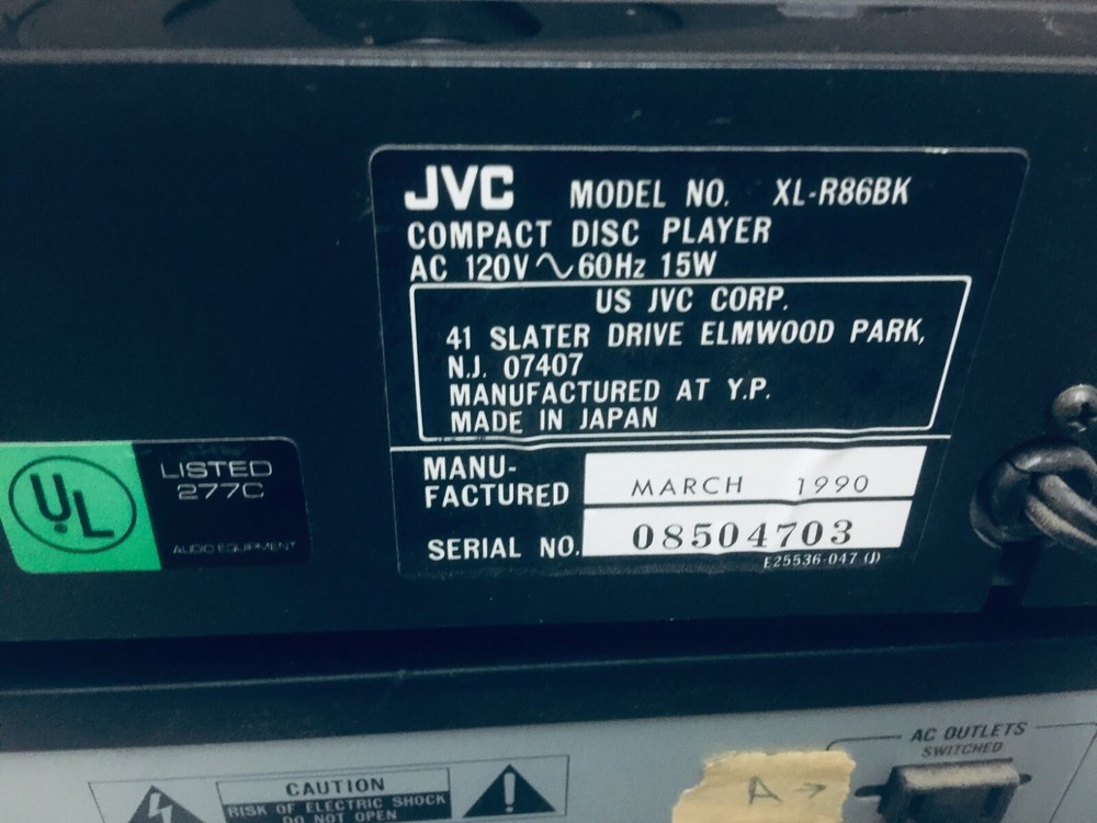 Vintage JVC XL - R86BK Compact Disc Automatic Changer Tuner Processor Receiver