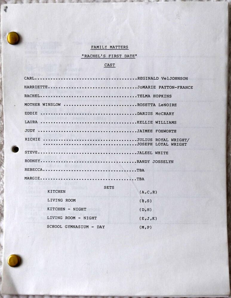 "Family Matters" Original Script