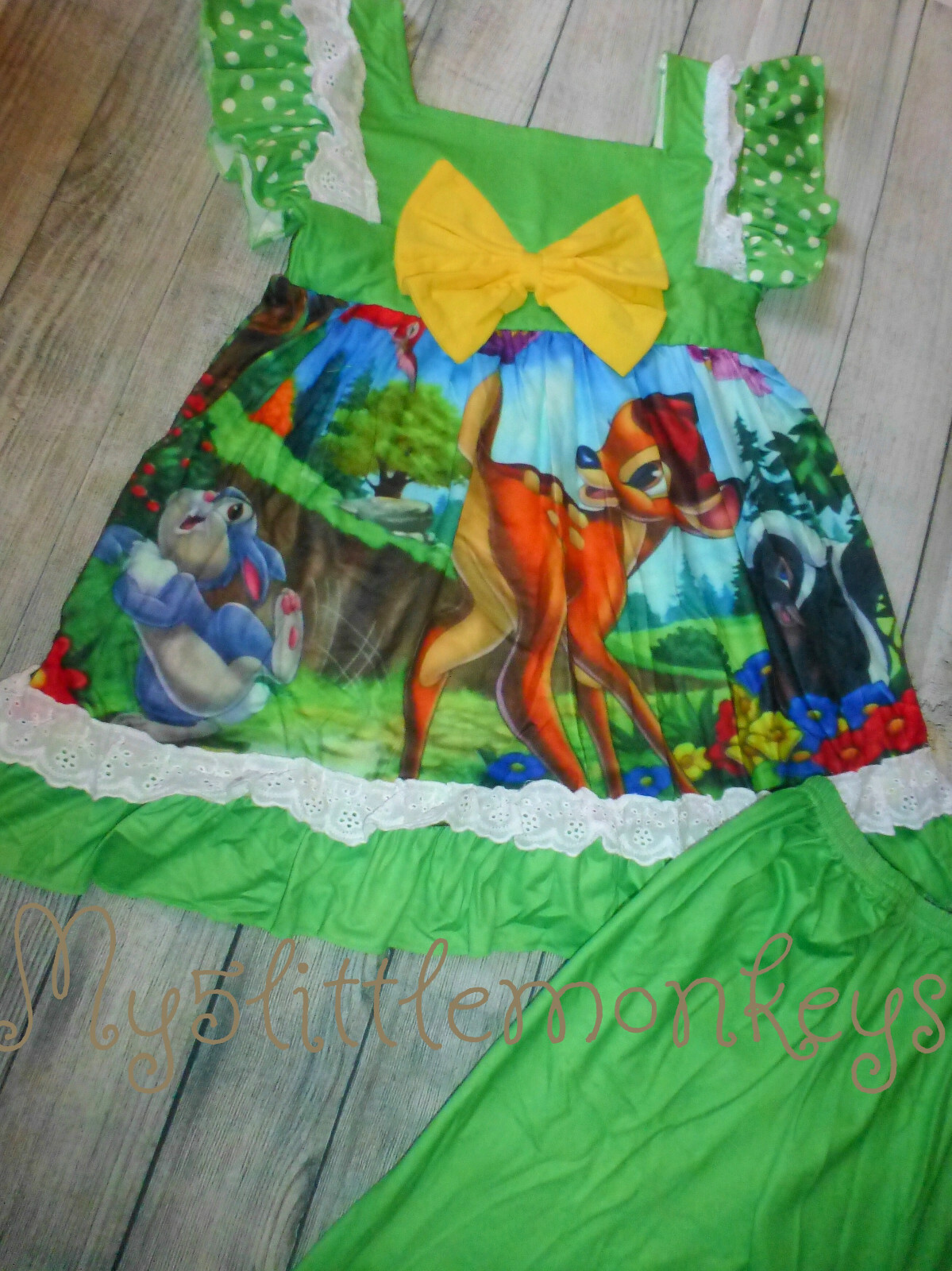 Bambi Girls Boutique Ruffle Tunic Dress Leggings Outfit Set