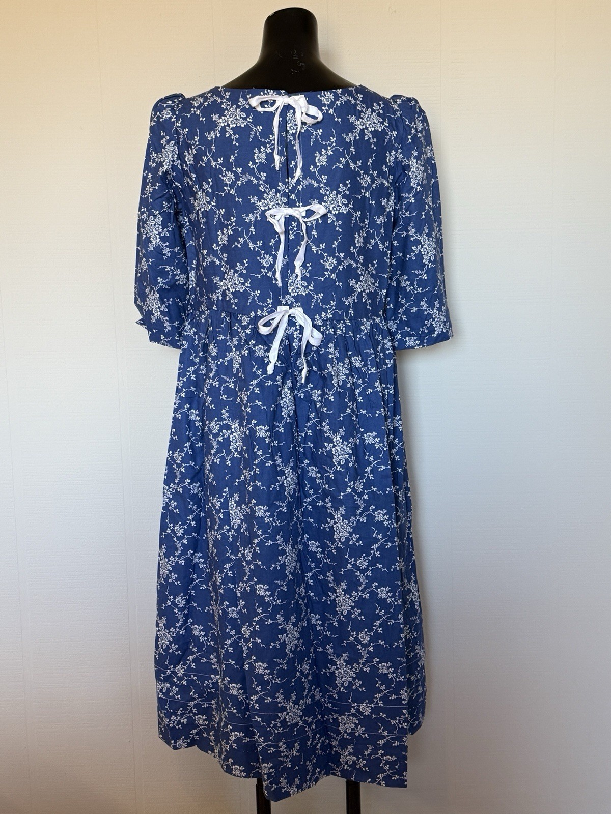 NEW Colonial Williamsburg Reproduction Ball Gown Dress Blue Floral Women’s 9/10