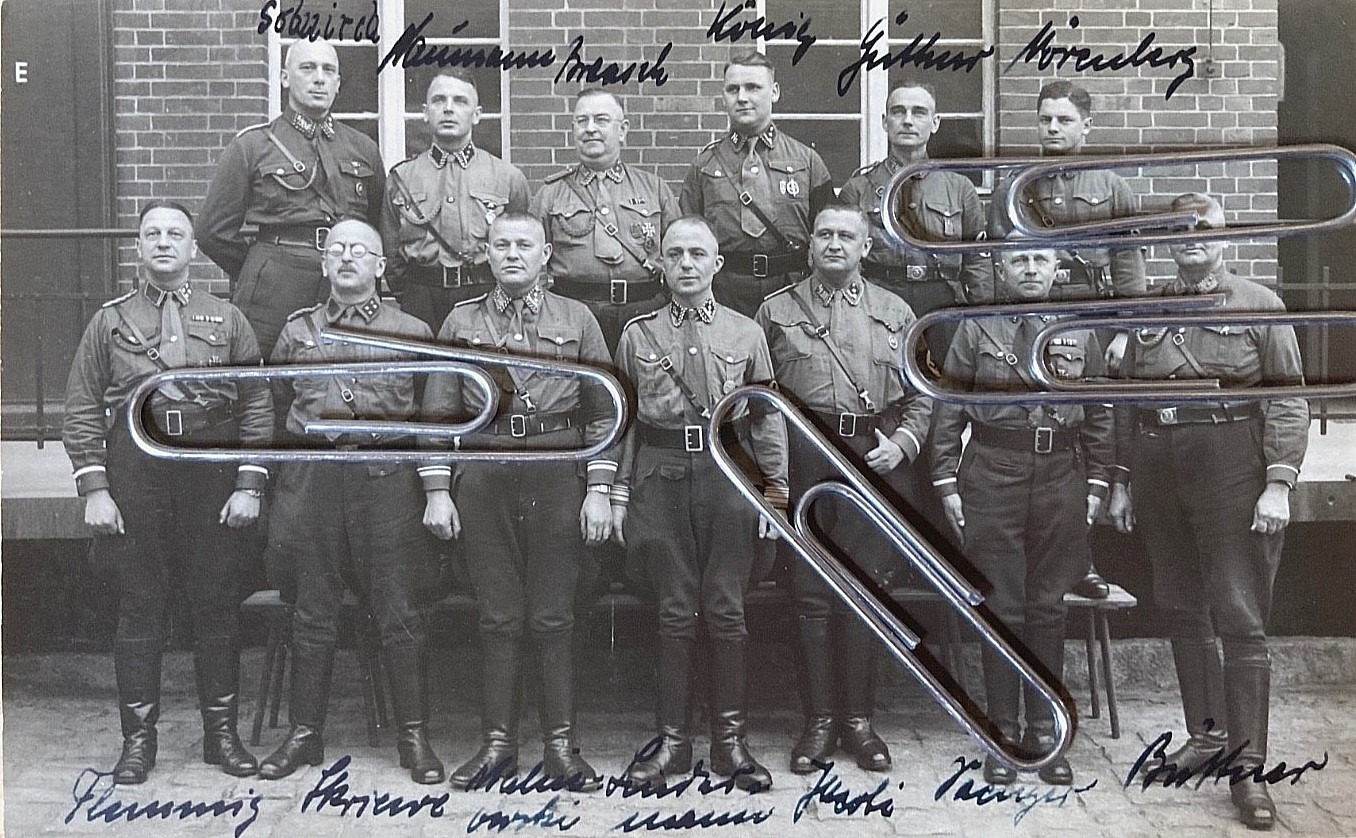 ORIGINAL! POST WW1 GERMAN STORM DIVISION OFFICERS MID 1930's ID'd PHOTO POSTCARD