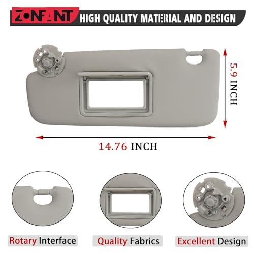 Left Driver & Right Passenger Side Sun Visor Compatible Grey Left & Grey Right