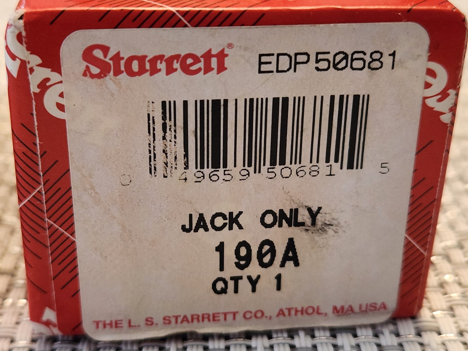 Starrett 190A Jack Only Micrometer Tools Machinist Screw Jack