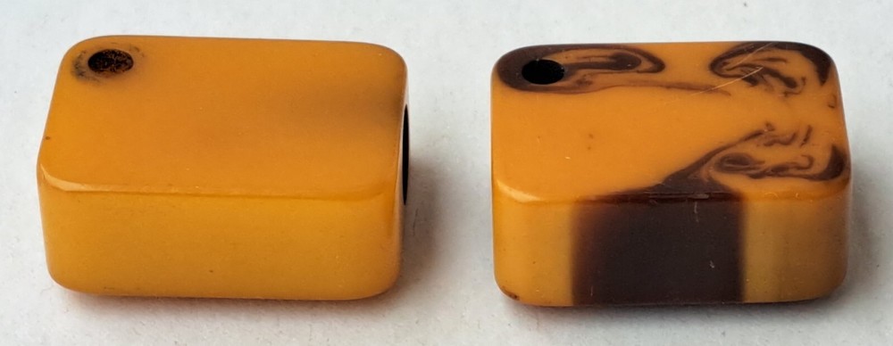 Vintage Pair 1940s Yellow Bakelite Rectangular Handheld Pencil Sharpeners