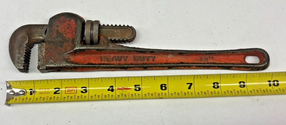 Old & Ugly ~ 10"  Pipe Wrench ~ Heavy Duty