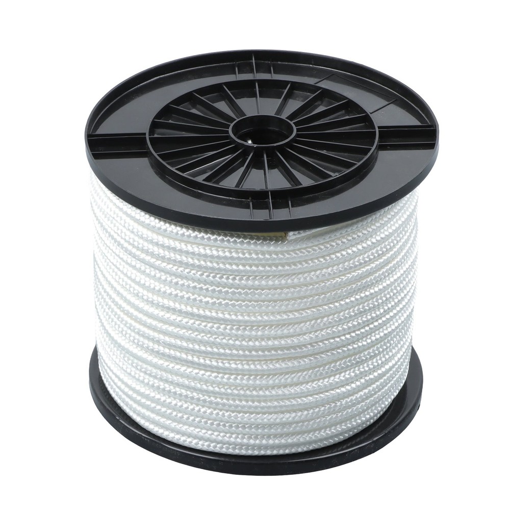 3/8" × 250' Multipurpose White Nylon Rope Sturdy Spool Solid Braid Rope