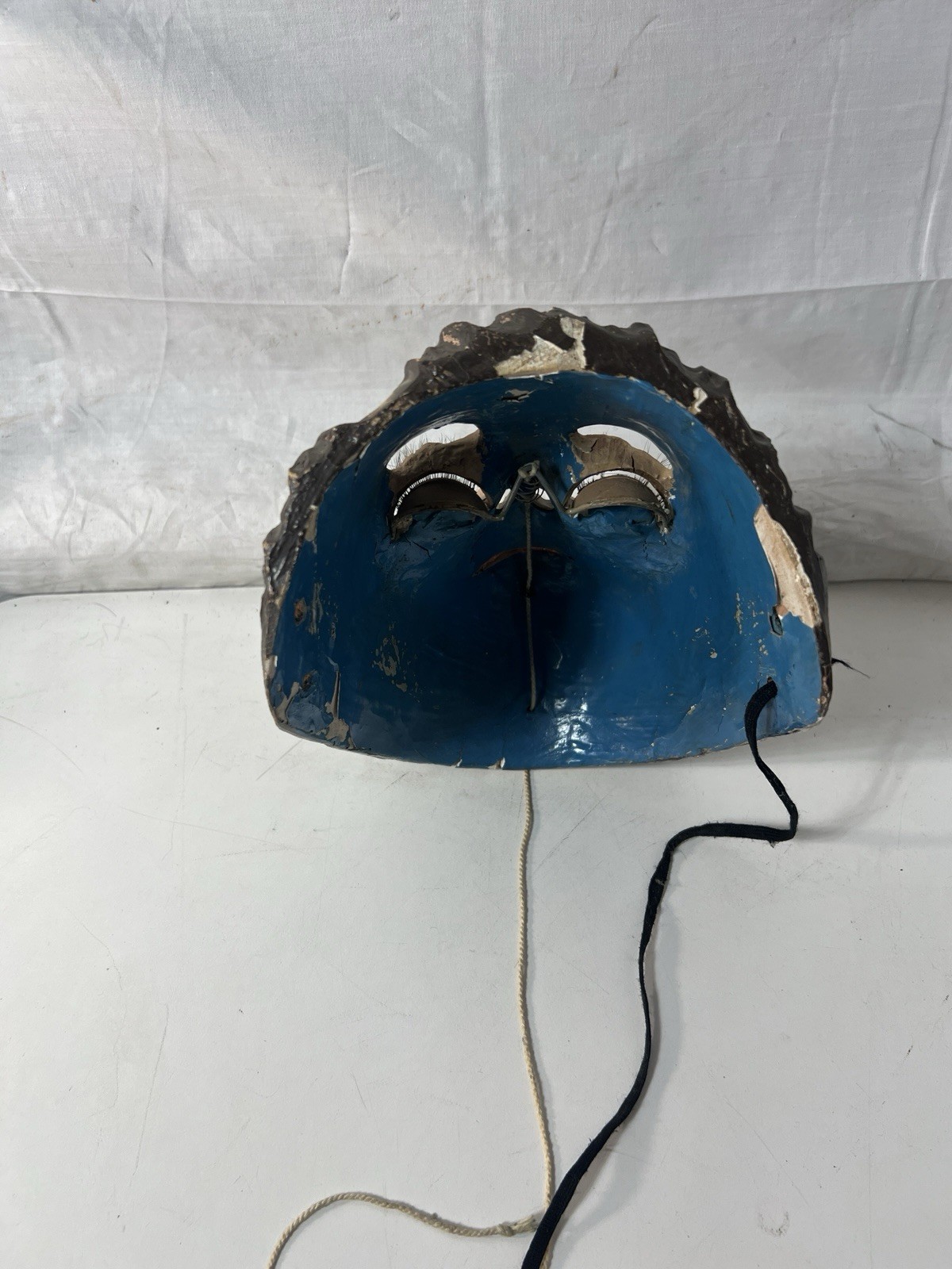 Mexican Folk Art Catrine Dandy Mask w/ Glass Eyes Moving Eyelids Gold Tooth