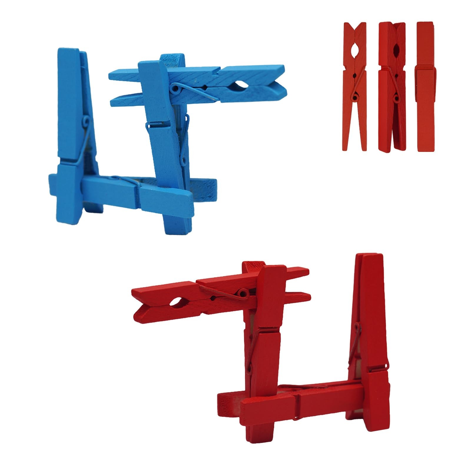 KTOJOY Colored Wooden Clothes Pins, Rainbow Colors 50 Pack, 2.9 Inch, 5 PCS P...