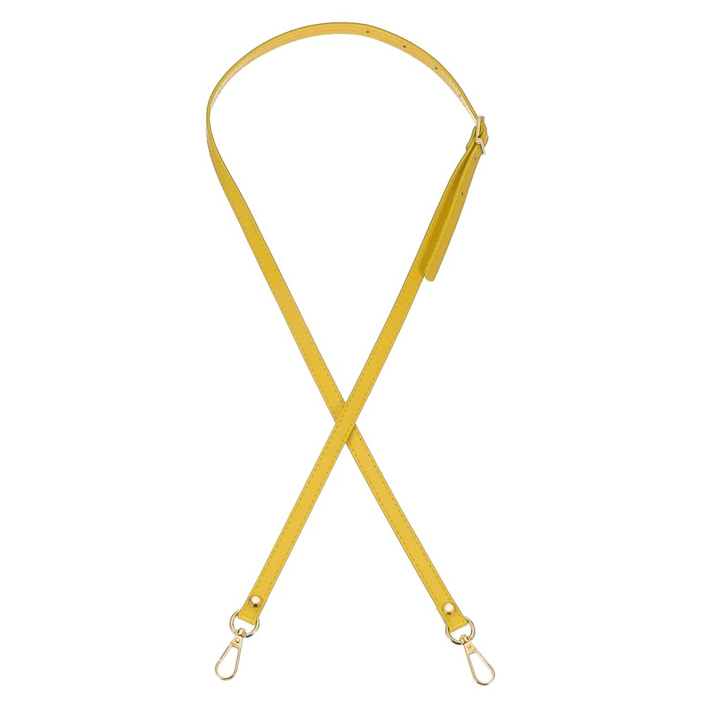 47" Adjustable PU Leather Purse Strap with Gold Hardware Yellow