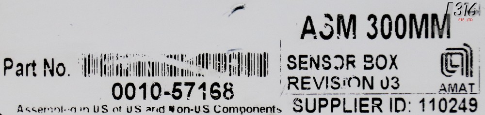 35013 APPLIED MATERIALS SENSOR BOX, ASM 300MM 0010-57168
