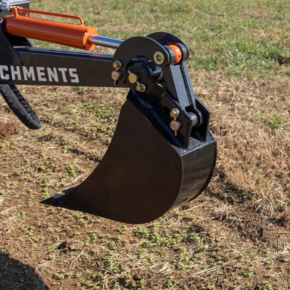 Titan Attachments 14" Front Hoe Backhoe Bucket, Replaceable Carbon Steel Teeth