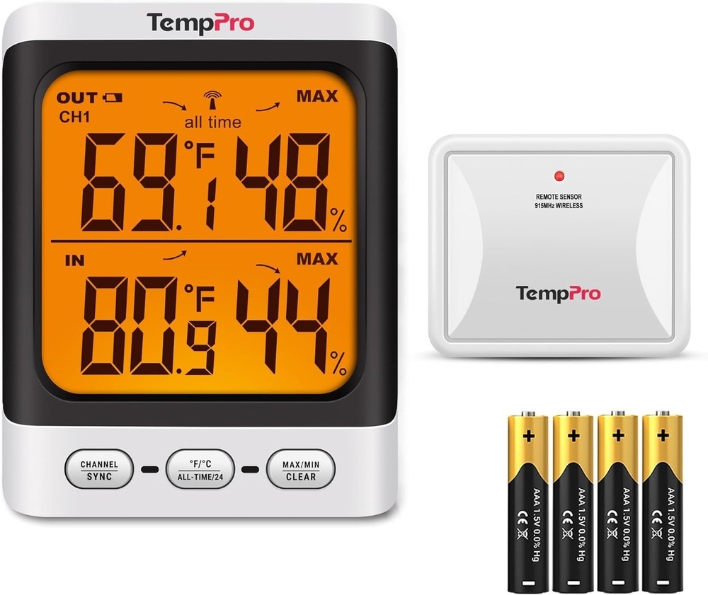 Weather-Resistant Wireless Thermometer – 500 ft Range and Cold-Resistant Sensor