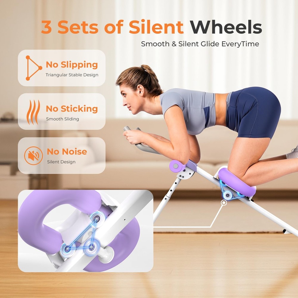 Ab Machine Adjustable Abdominal Trainer for Home Gym Workout, Foldable Knee P...
