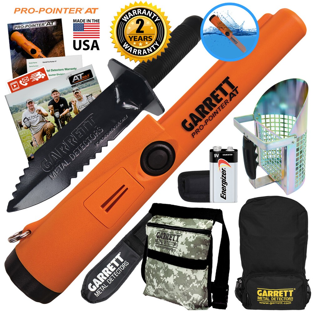 Garrett ProPointer AT Waterproof Pinpointer w/ Pouch, Digger, Scoop and Backpack