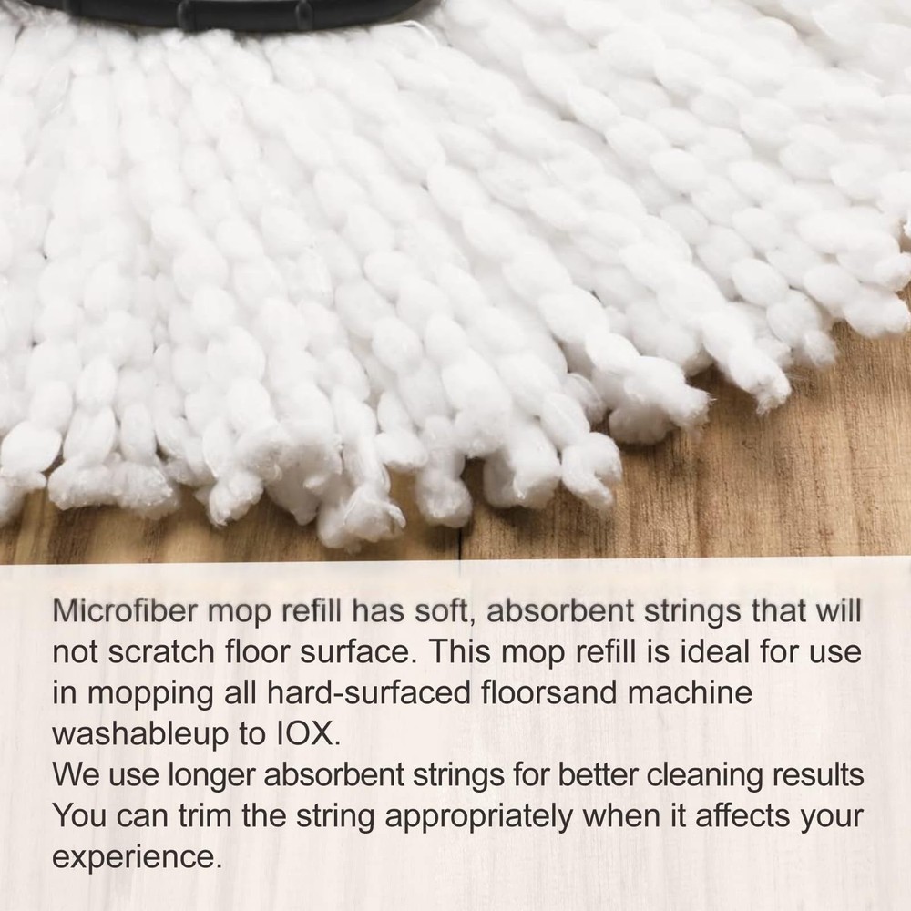 12 Pack Spin Mop Replacements Head, Mop Heads Replace Compatible for Oceda Ea...