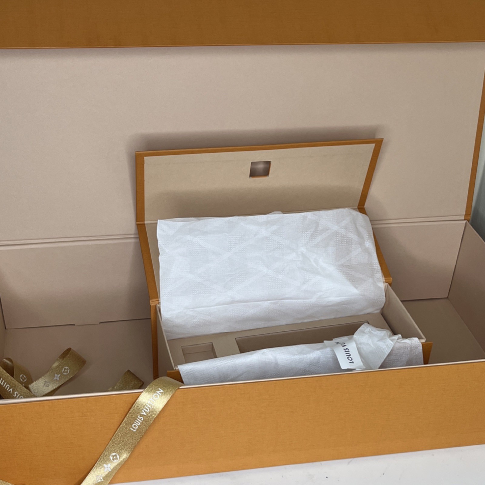 Louis Vuitton Empty Gift Box Set Orange Cardboard authentic Designer Pieces