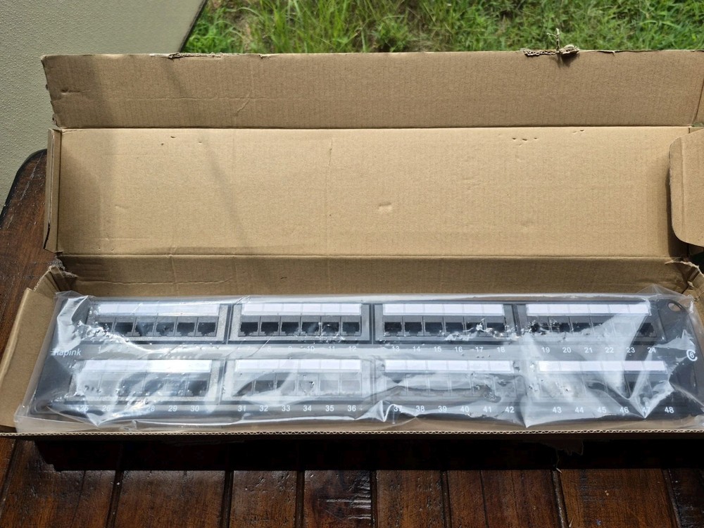 Rapink Patch Panel 48 Port Cat6 10G Support, Network Patch Panel 10 gig