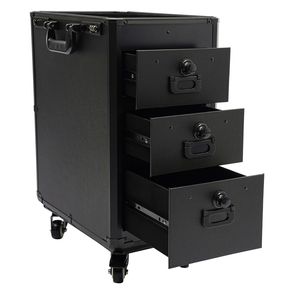Rolling Makeup Case, Makeup Case with 4 Universal Wheels, Makeup Case with Lock