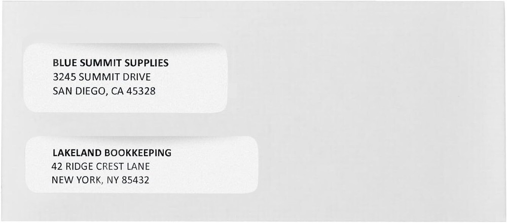 500 No. 9 Flip and Seal Double Window Security Envelopes - Designed for