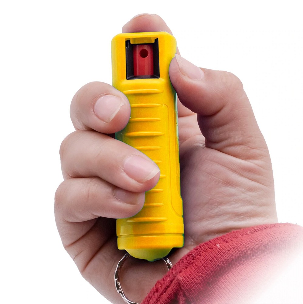 2 Pack BURN Pepper Spray 1/2oz Self Defense Keychcain Security Case Yellow